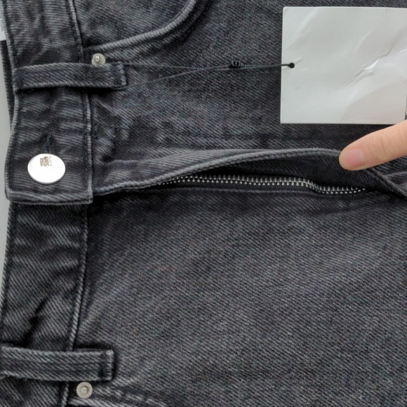 ZARA | High Rise Cotton Jean Shorts, Black, Womens US 6 - Picture 3 of 8